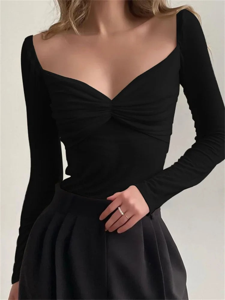 Chic Long-Sleeve Corset Top for Women