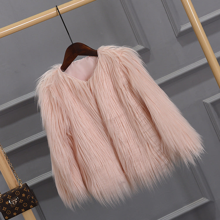 Women's Fashion Faux Fur Jacket with Voluminous Cut Ivyshape