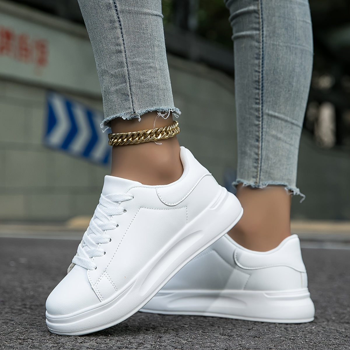 Ivyshape | Women's White Sneakers Casual