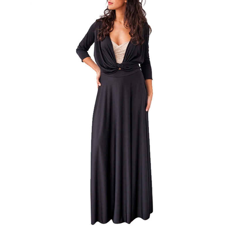 Elegant Wrap Maxi Dress for Women Ivyshape