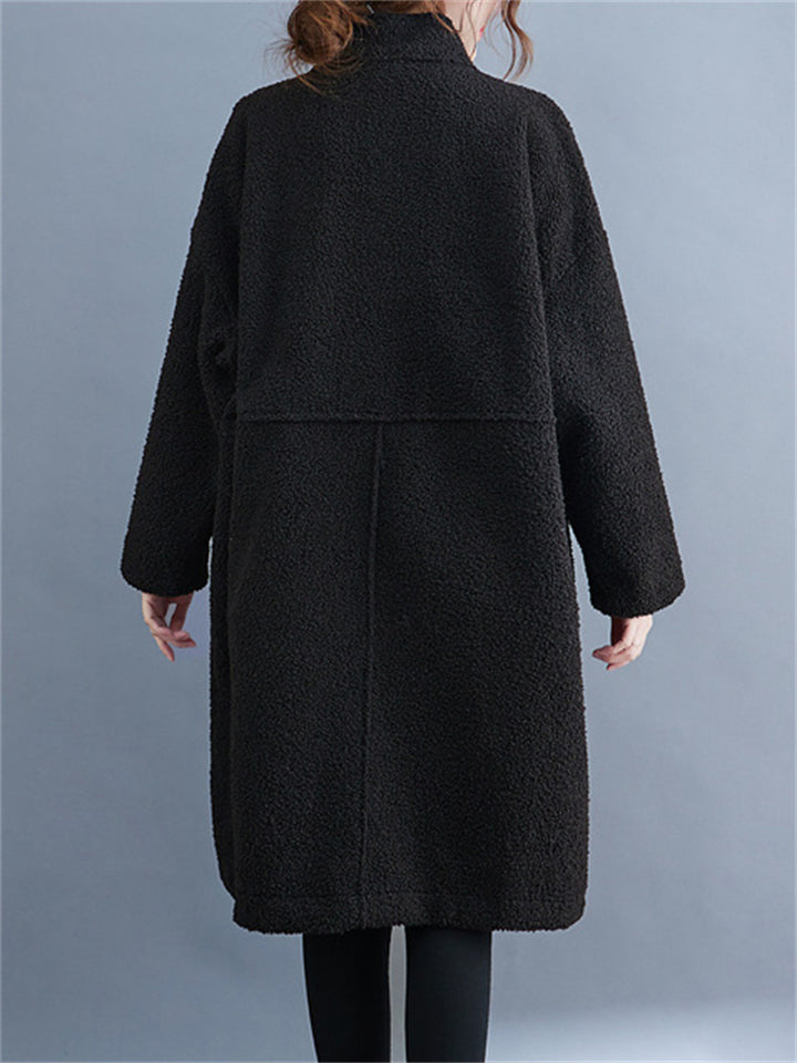 Women's Oversized Warm Fluffy Faux Cashmere Coat