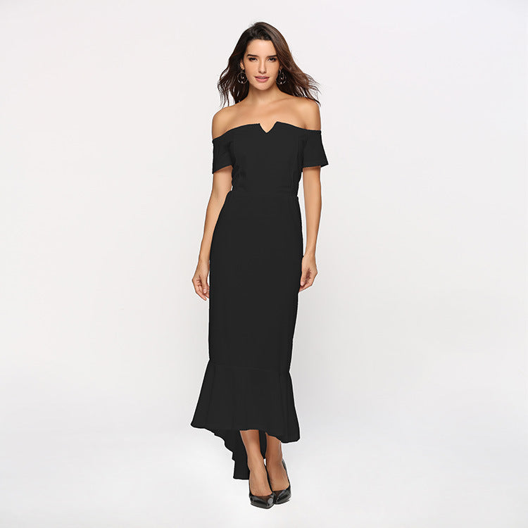 Women Off-Shoulder High-Low Dress Ivyshape