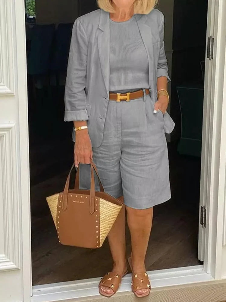 Ivyshape | Cotton & Linen Two-Piece