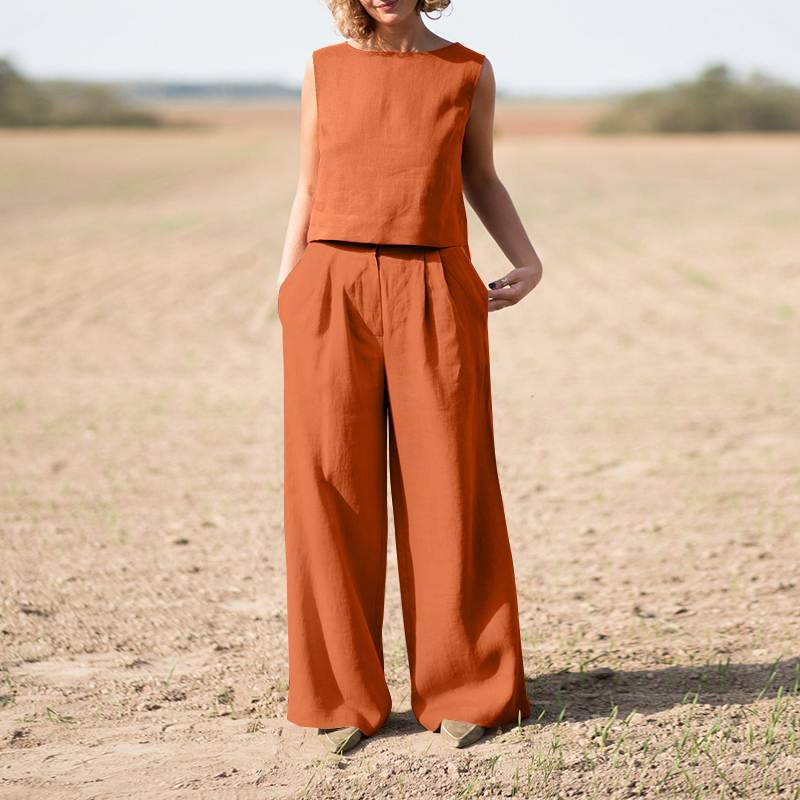 Vest Top + Wide-leg Pants Sets