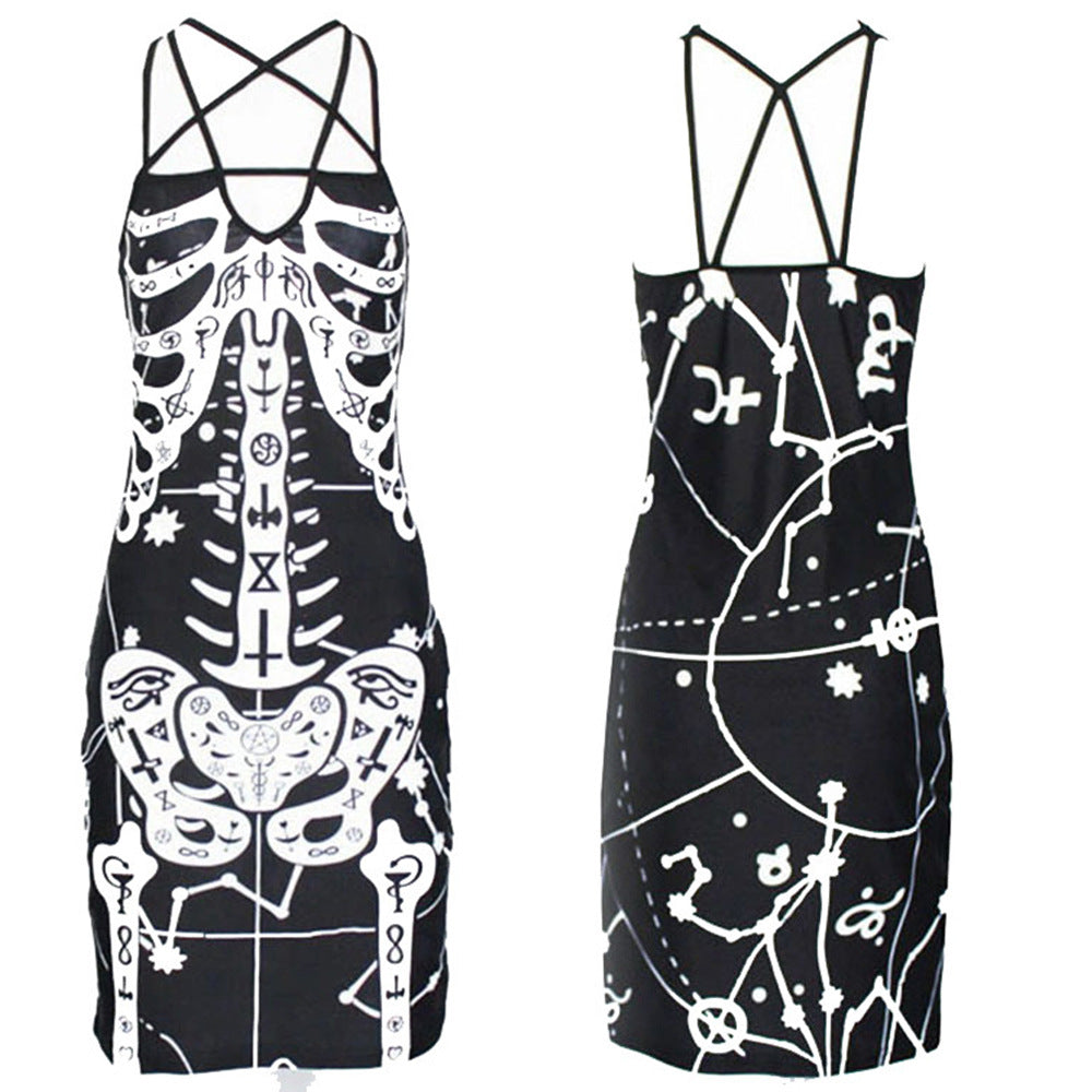 Women Graphic Print Bodycon Midi Dress Ivyshape