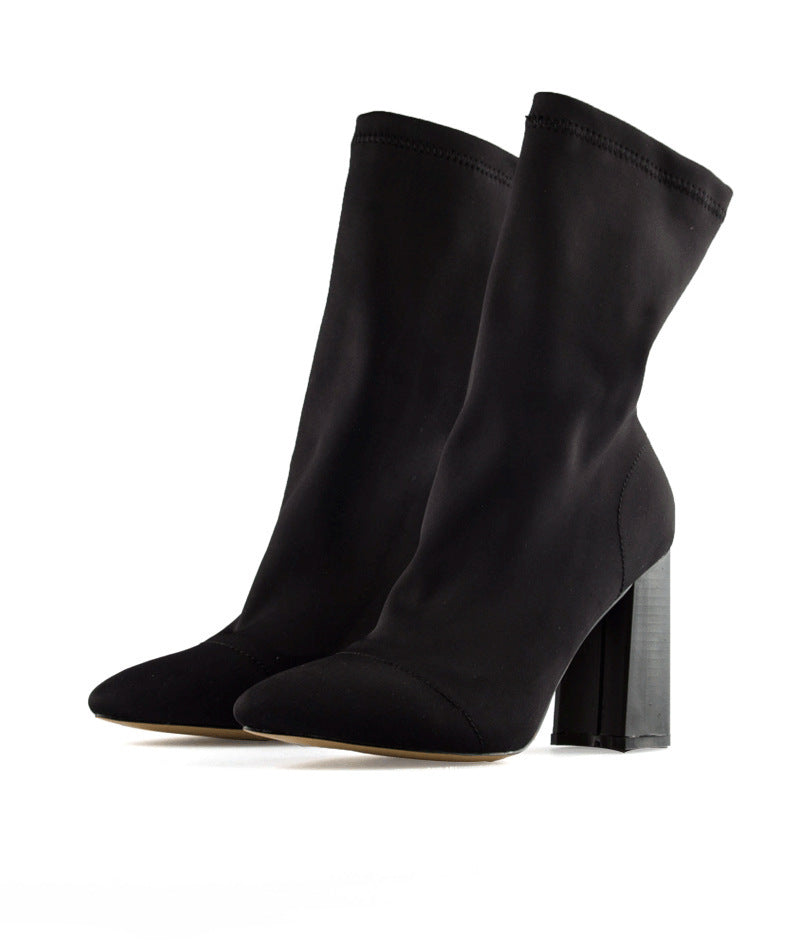 Ivyshape | Thick Wool Boots with Heel