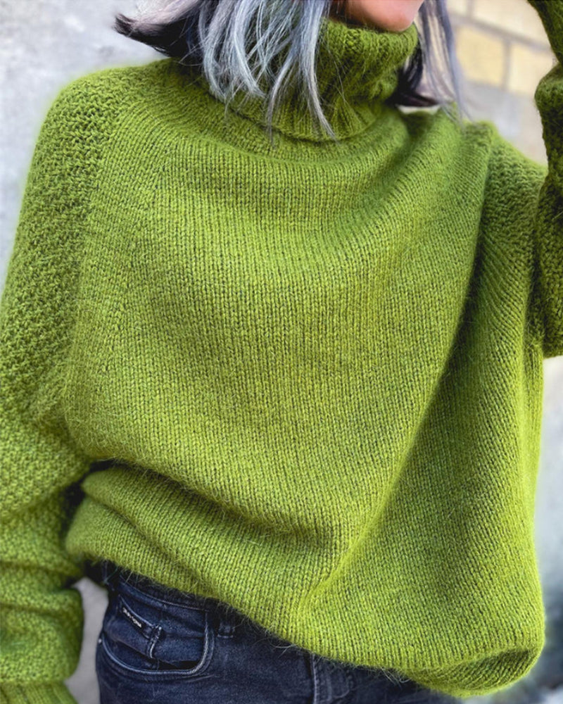 Ivyshape | Turtle-Neck Oversized Sweater