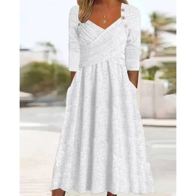 Summer Casual Midi Dress with Half Sleeves | Perfect for Casual Days