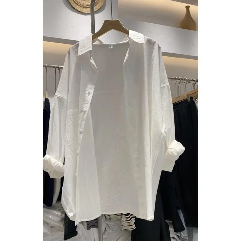 Chic Loose-Fit Long-Sleeve Shirt for Women