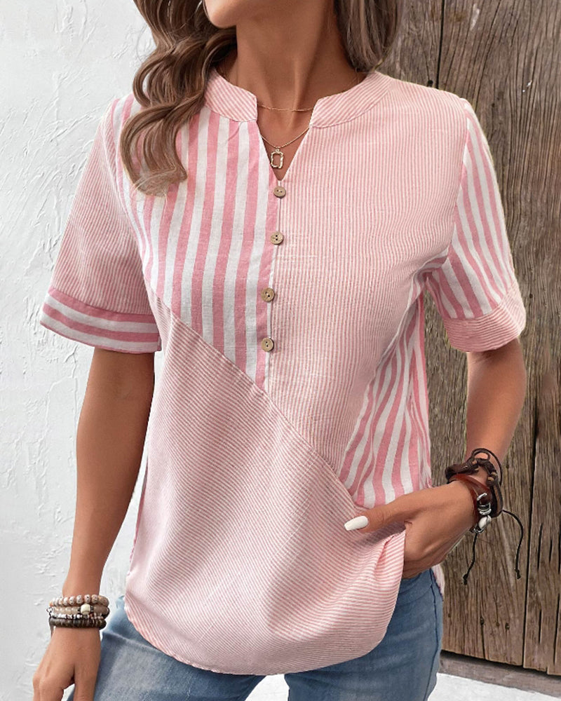 Ivyshape | Comfortable Stripped Pattern Blouse