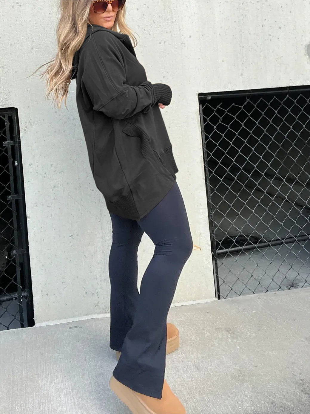 Ivyshape | Oversized Hoodie with Thumb Holes for Women