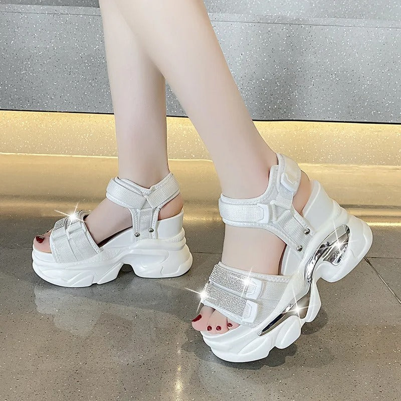 Shiny Wedge Sandals for Women