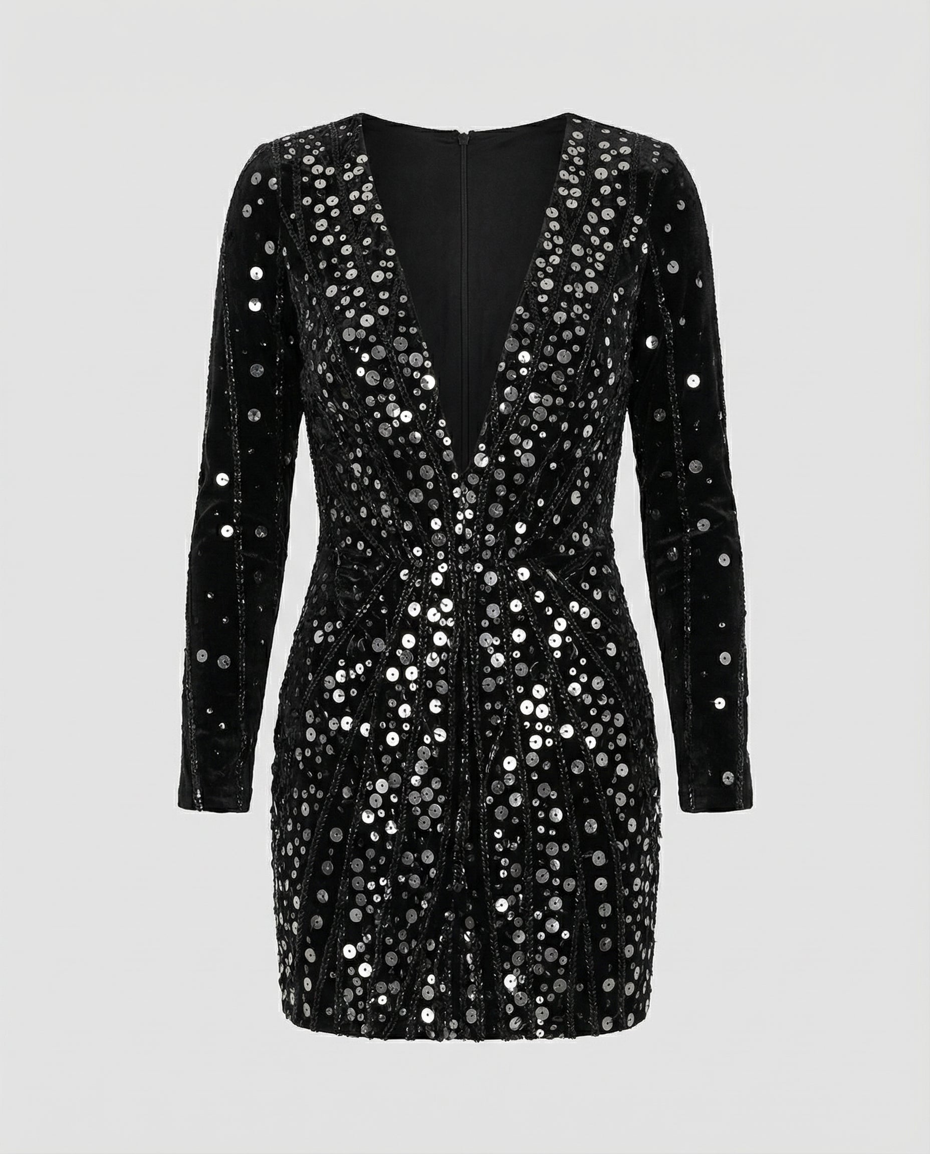 sheer sequin dress with gold-toned embellishment and glamorous statement fit