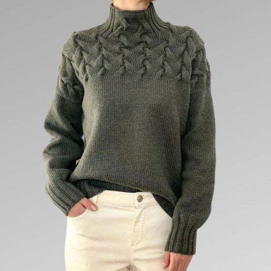 Ivyshape | Women's Pattern Turtleneck Sweater Elegant