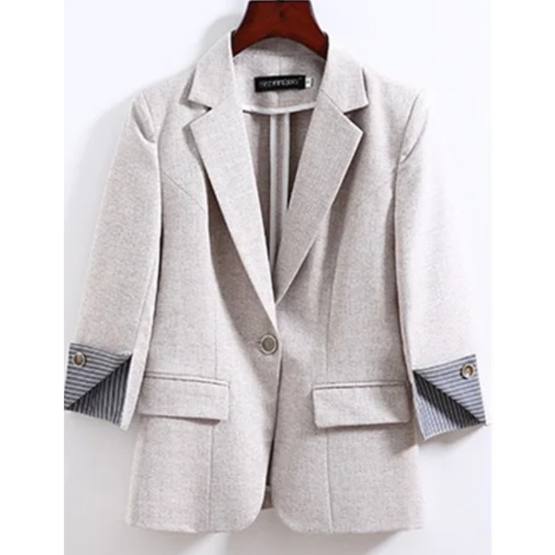 Ivyshape | Stylish 3/4 Sleeve Spring Blazer for Women