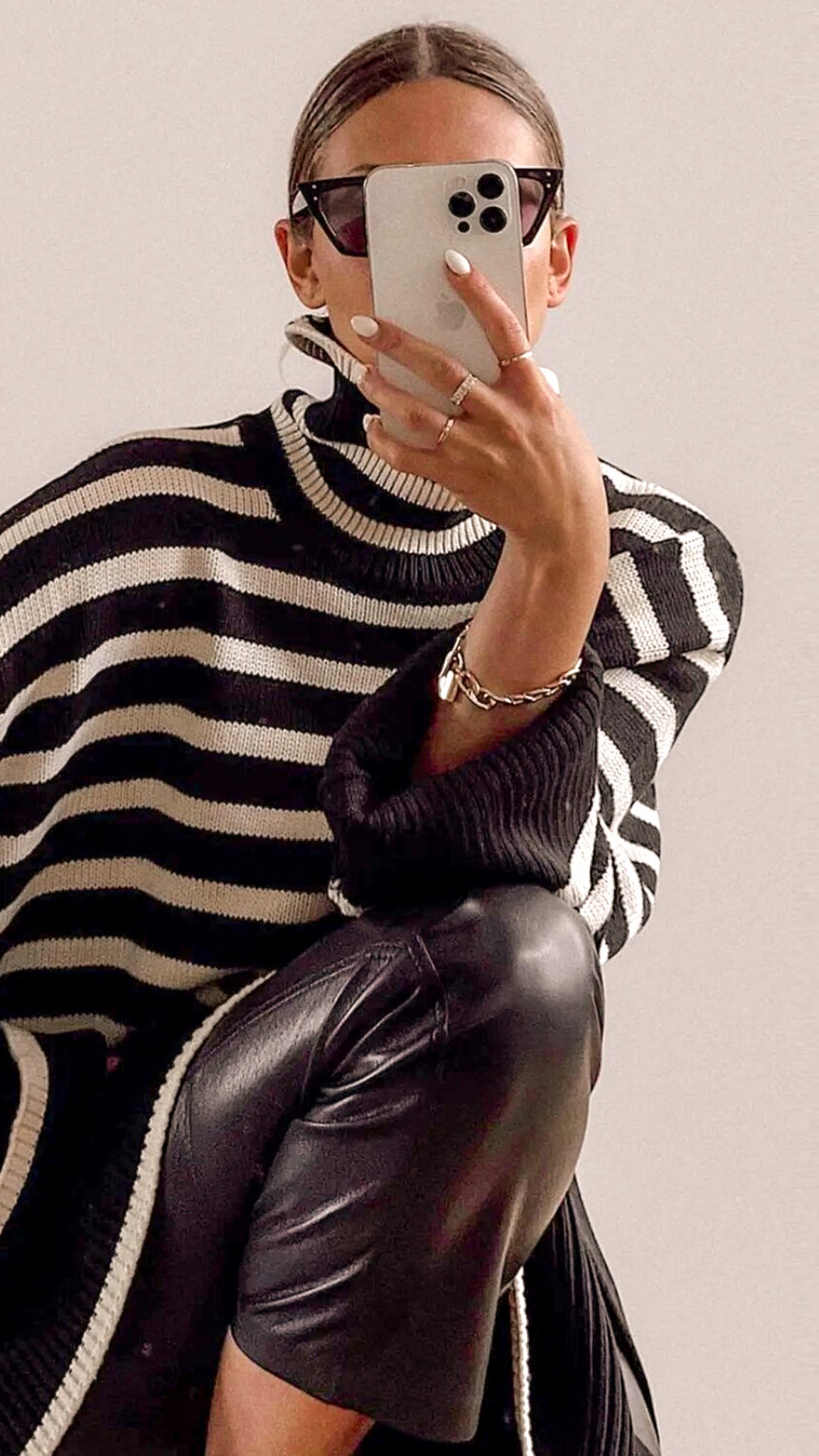 Striped Turtleneck Sweater