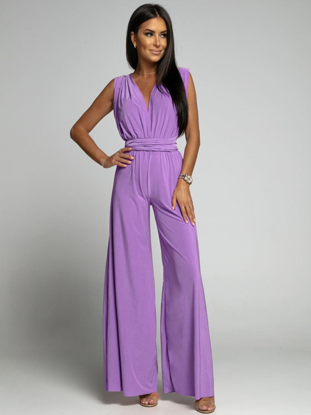 Ivyshape | Women's Sleeveless Jumpsuit with V-Neck