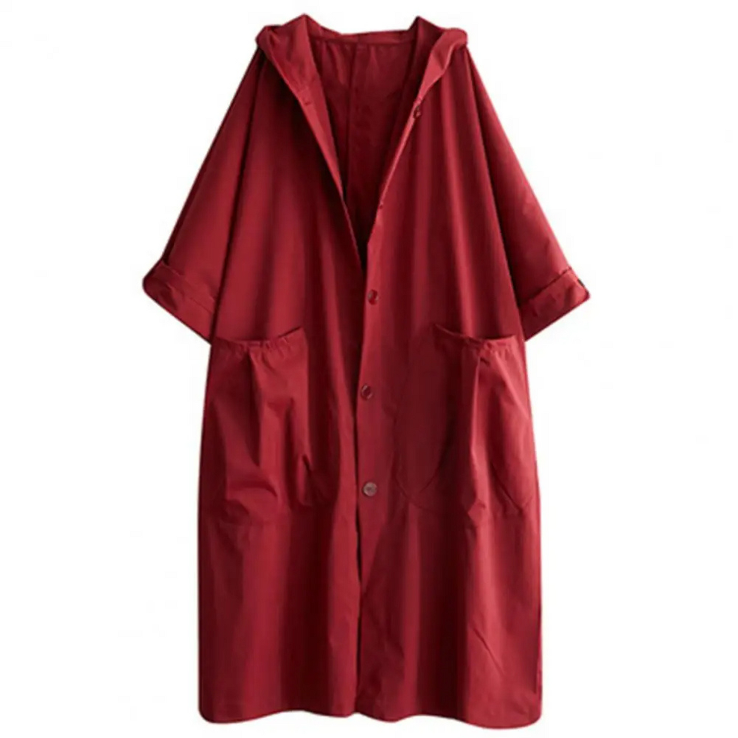 Ivyshape | Oversized Hooded Trench Coat for Women Stylish & Practical