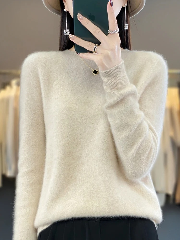Ivyshape |Sweater Women Round Neck Soft and Elegant Sweater