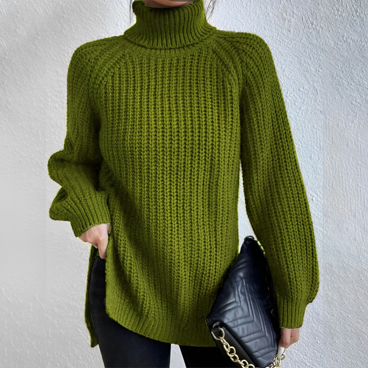 Ivyshape | Thick Turtleneck Sweater Made Of Cotton