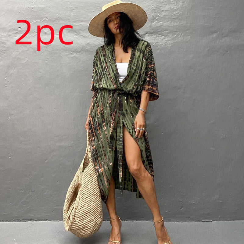 Ivyshape | Women's Beach Cover Up Cardigan Long