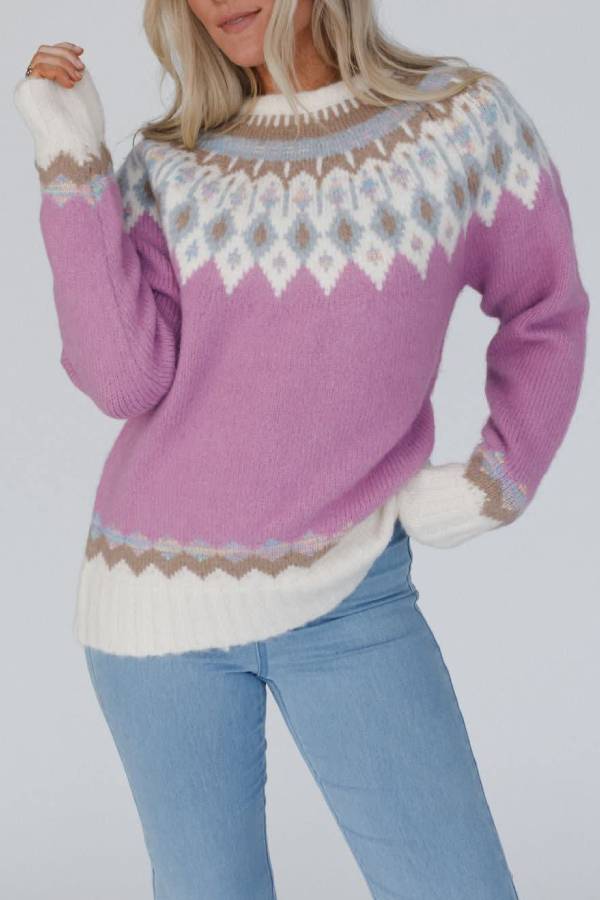 Ivyshape | Thickened Round Neck Long Sleeve Knitted Sweater