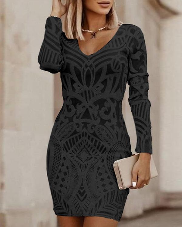 Ivyshape | Bodycon dress with V neck