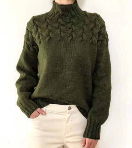 Ivyshape | Women's Pattern Turtleneck Sweater Elegant