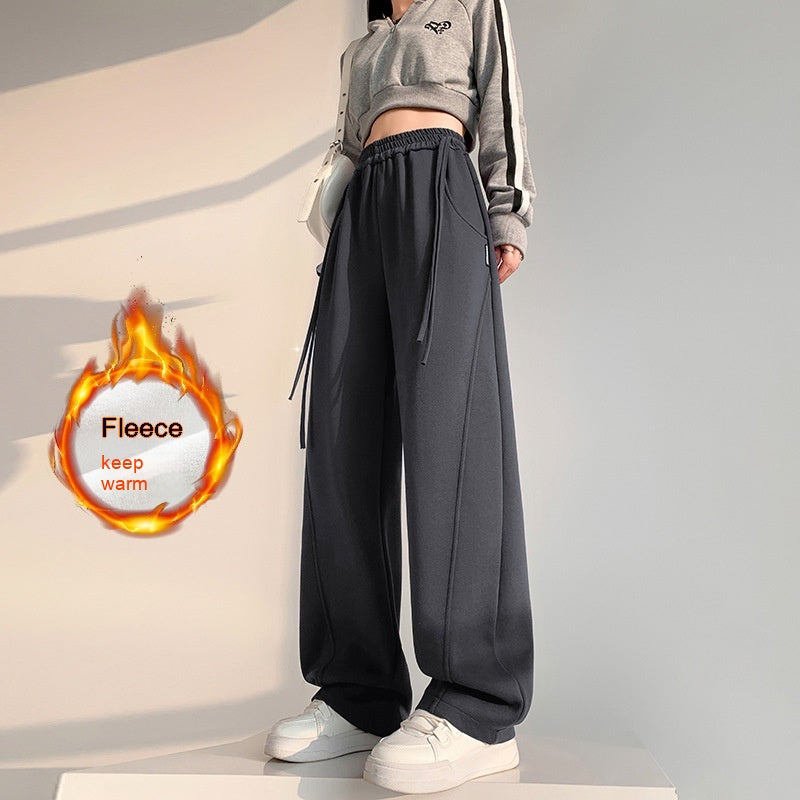 Ivyshape | Multi-Color Straight Wide Leg High-Waist Casual Banana Pants