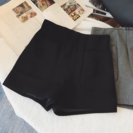 Ivyshape | Woolen Shorts with Chic Style