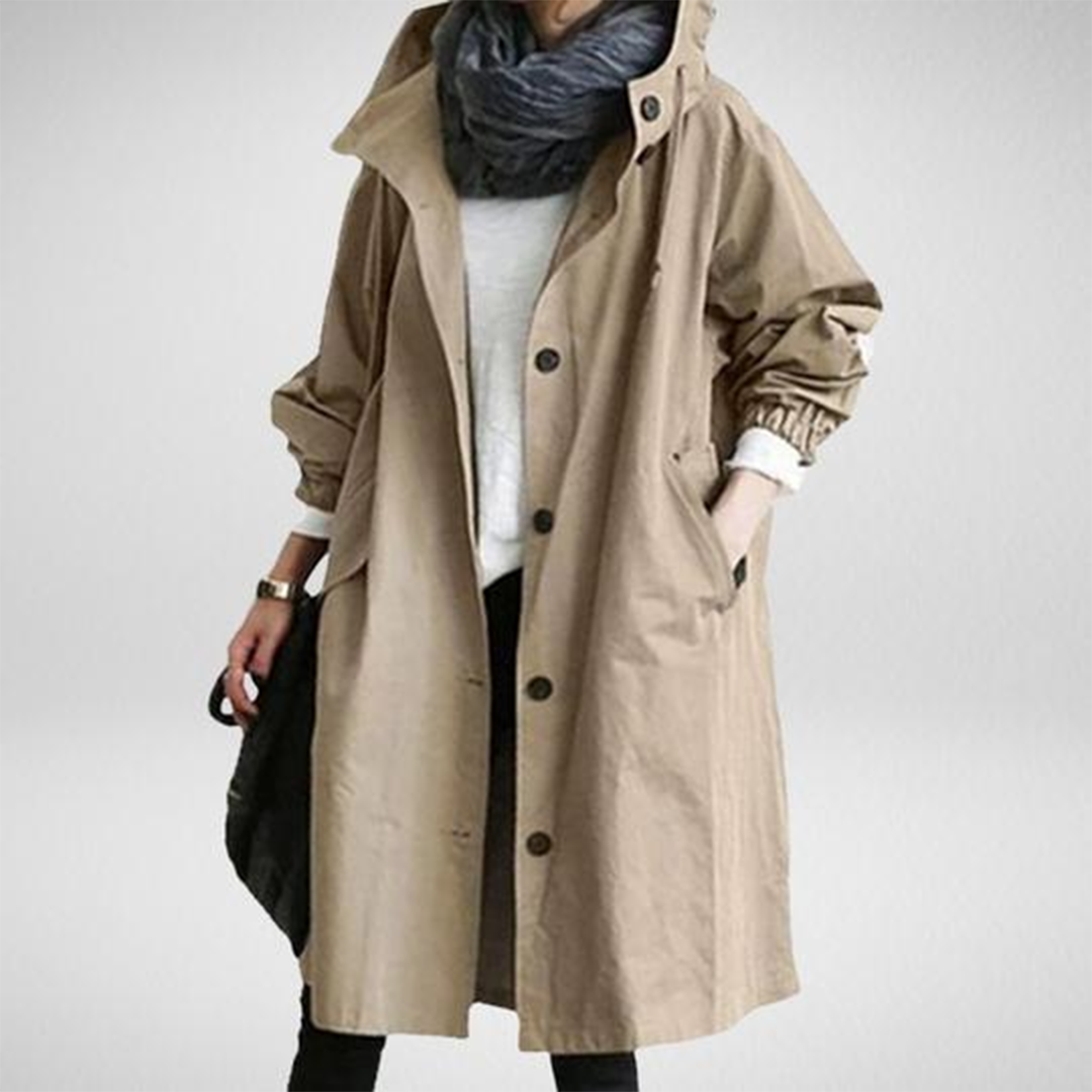 Waterproof long women's raincoat