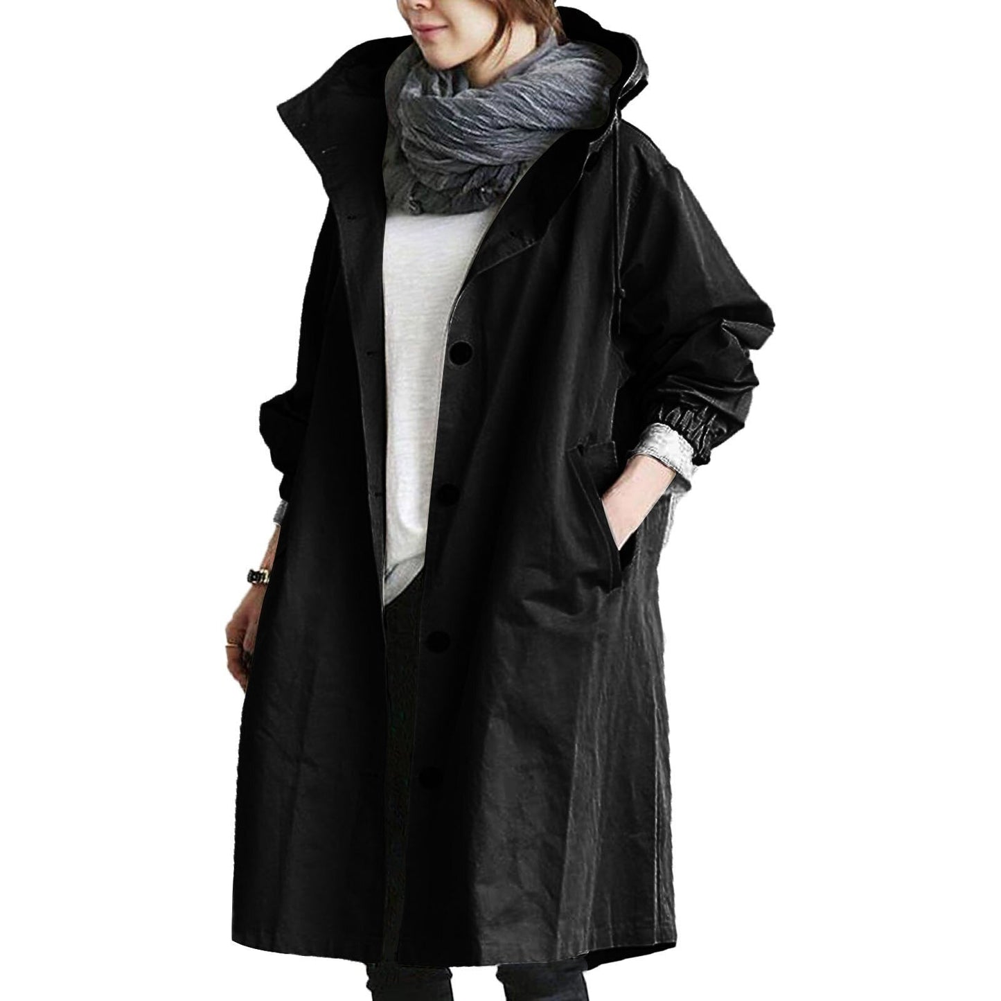 Waterproof long women's raincoat