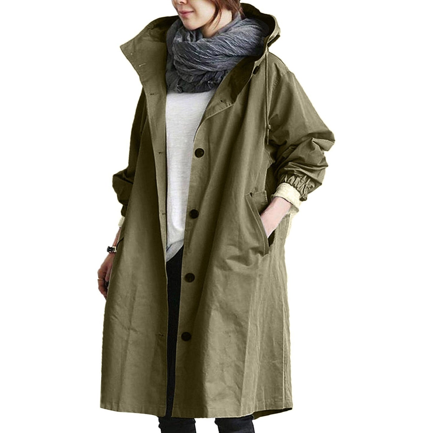 Waterproof long women's raincoat