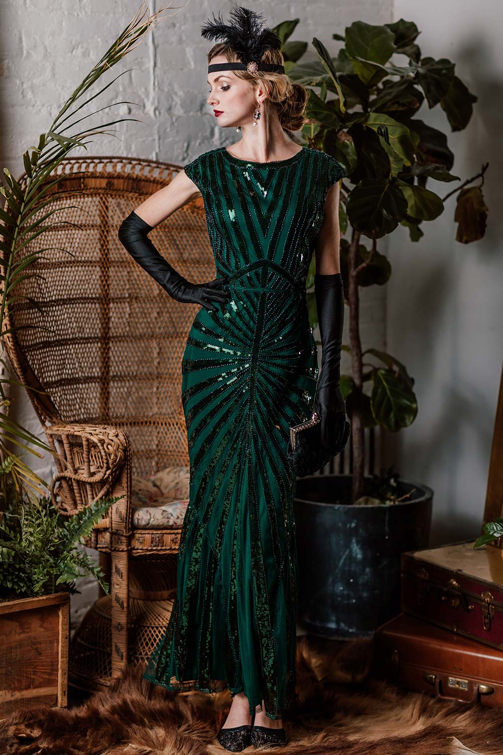 Sequin Art Deco Maxi Dress