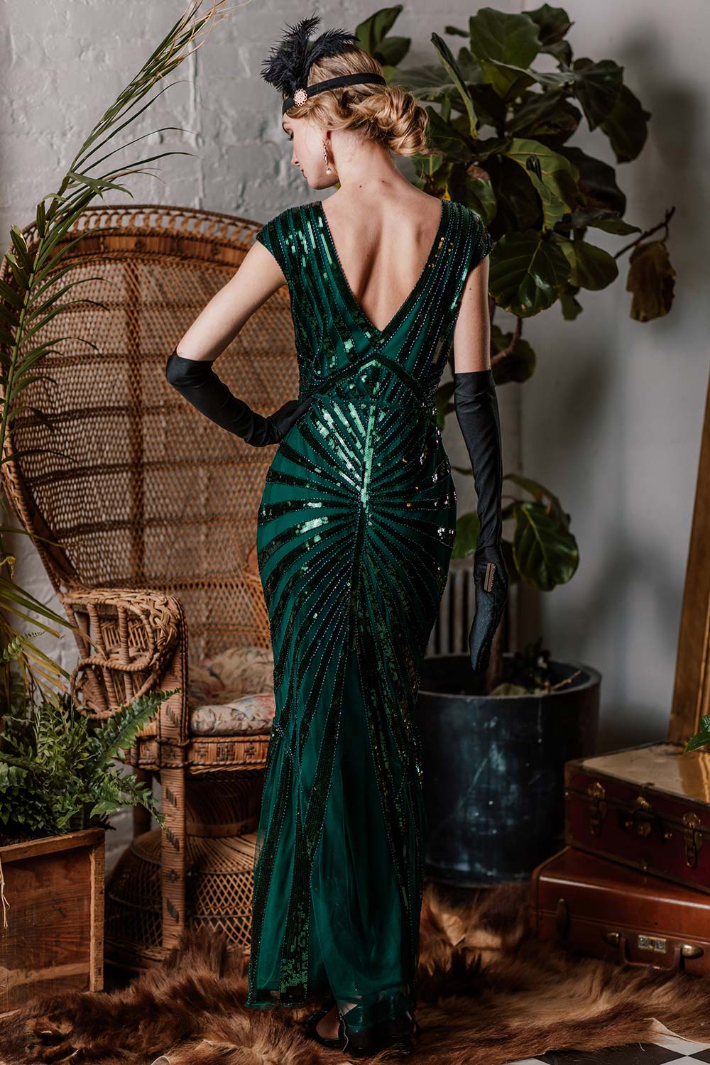 Sequin Art Deco Maxi Dress