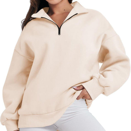 Ivyshape | Women's Plus Size Half Zip Sweater