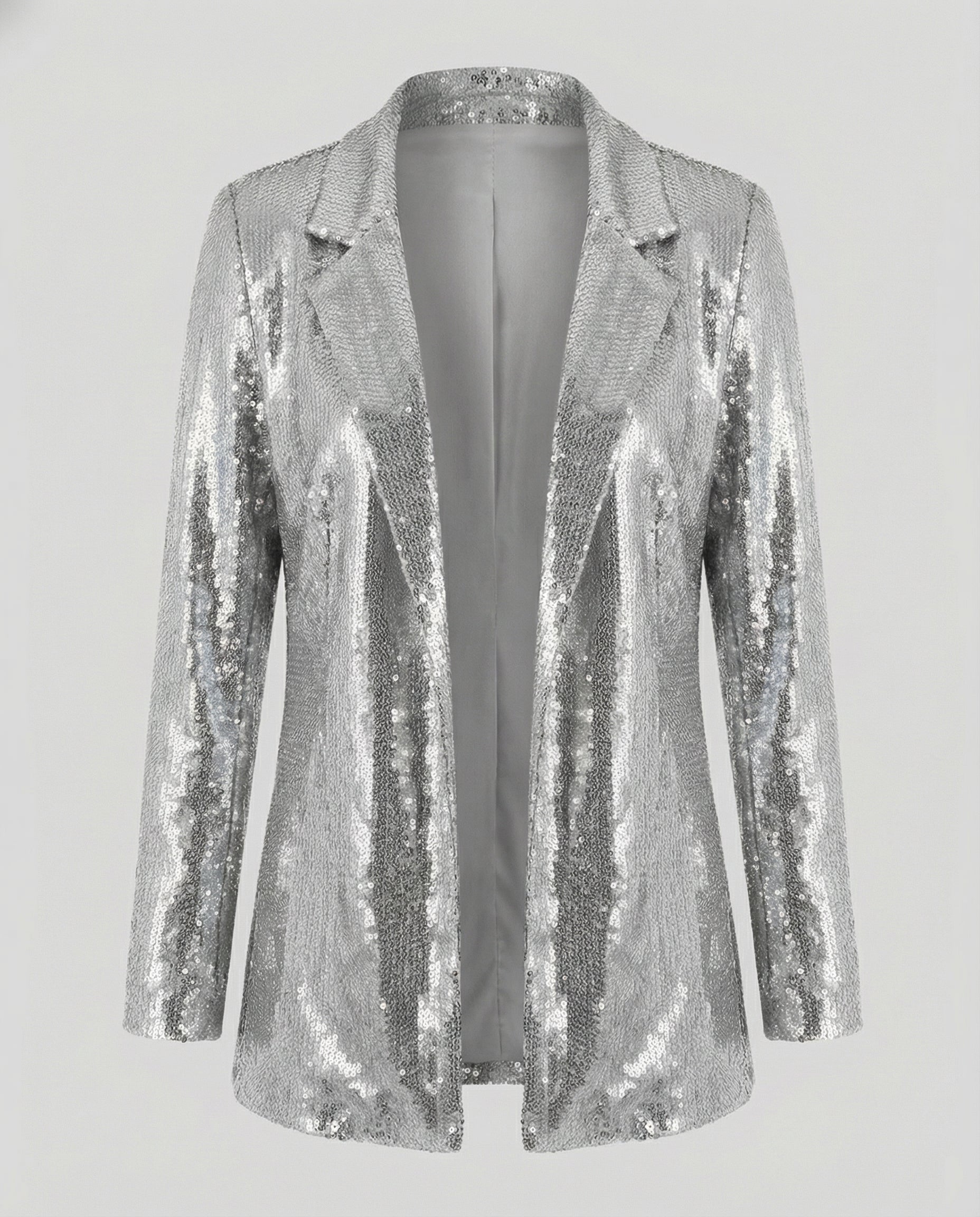 sequin lapel blazer with glamorous statement design and structured fit