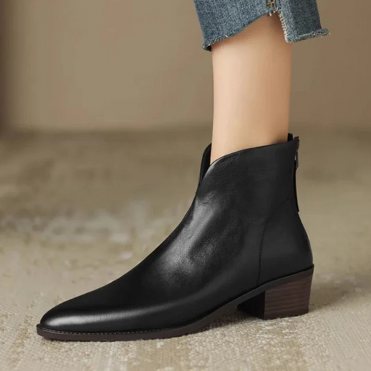 Ivyshape | Elegant Leather Heeled Boots