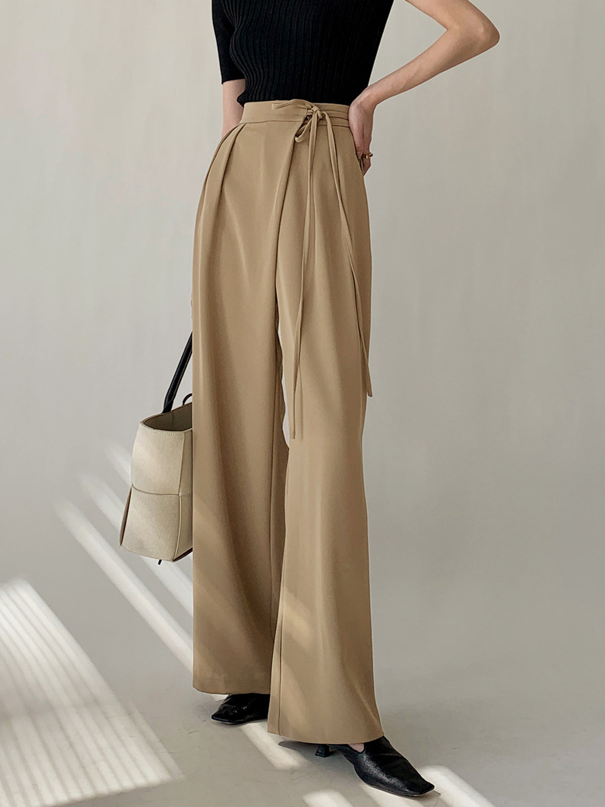 Ivyshape | Wide Ladies' Trousers with A Wide Leg Shape