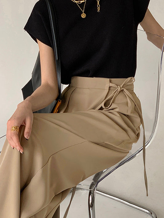 Ivyshape | Wide Ladies' Trousers with A Wide Leg Shape