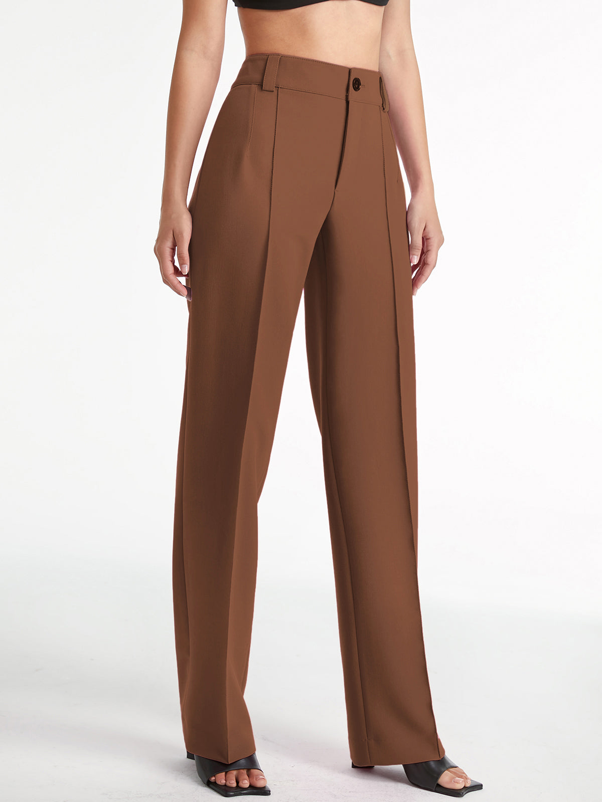 Ivyshape | Pleated Pants with High Waist