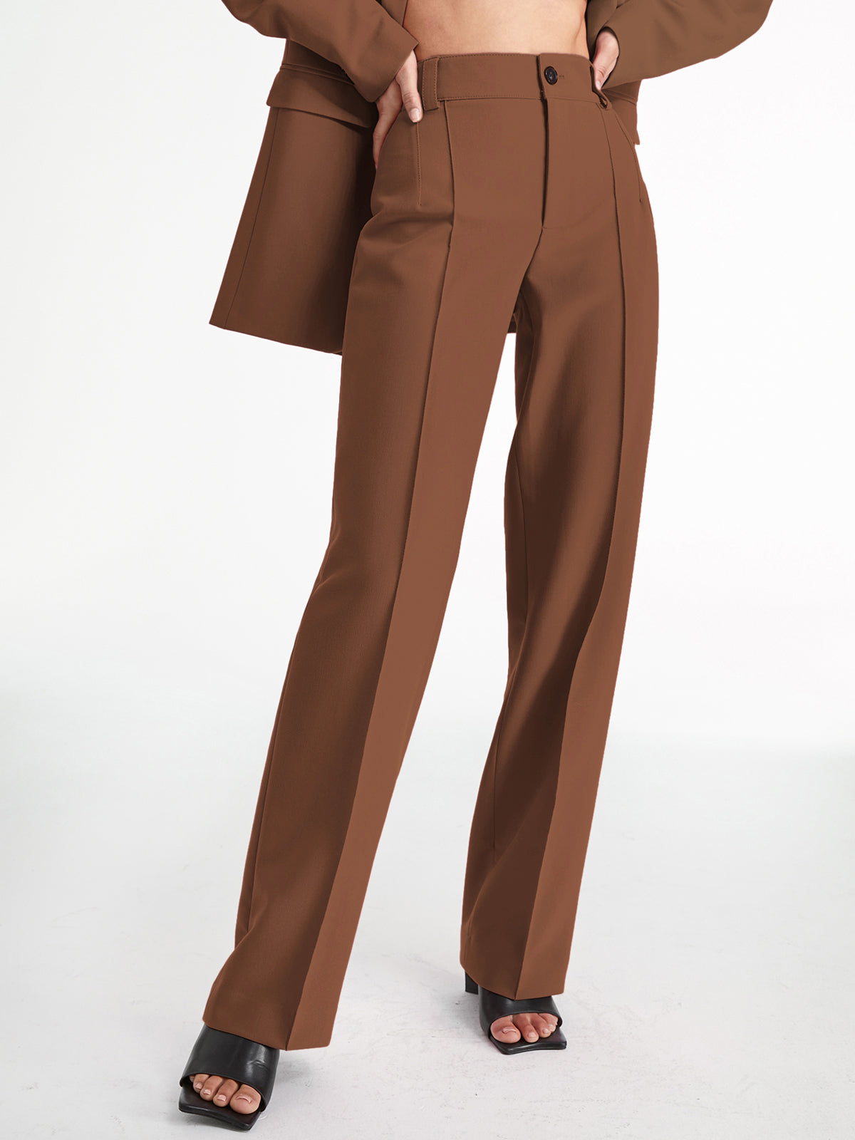 Ivyshape | Pleated Pants with High Waist