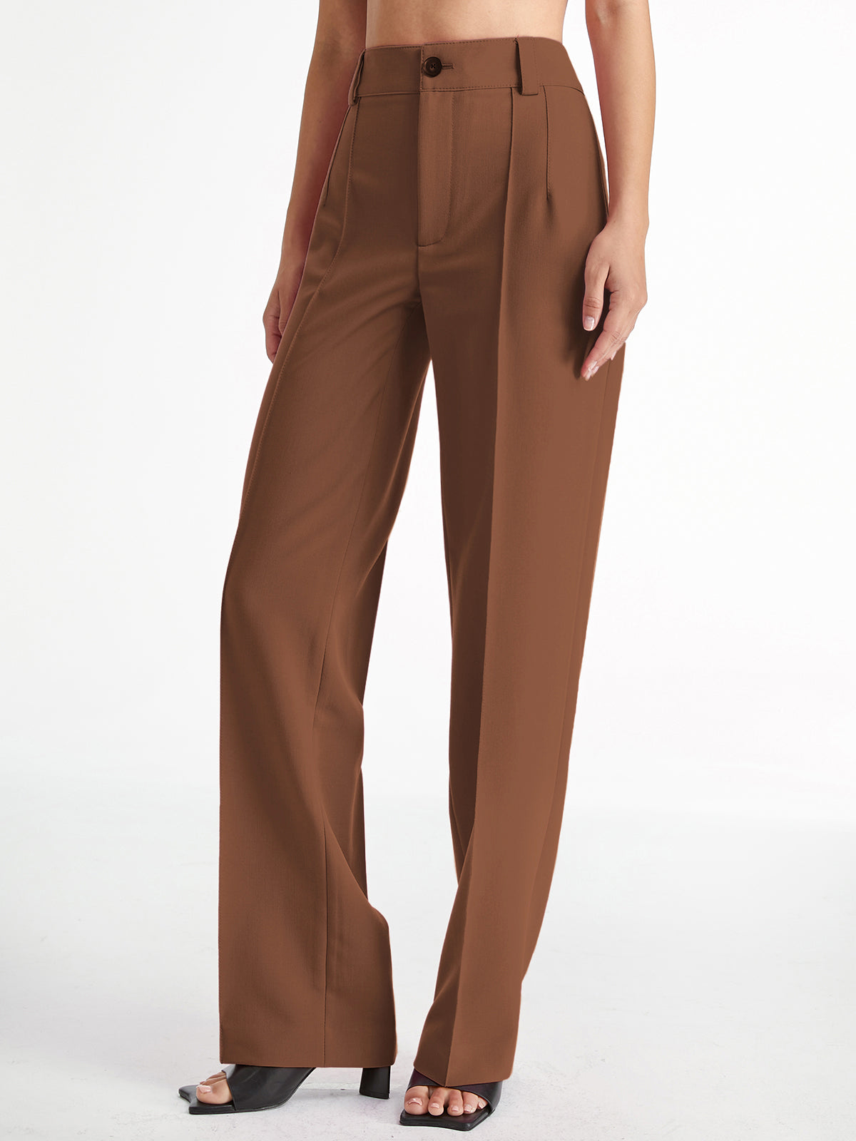 Ivyshape | Pleated Pants with High Waist