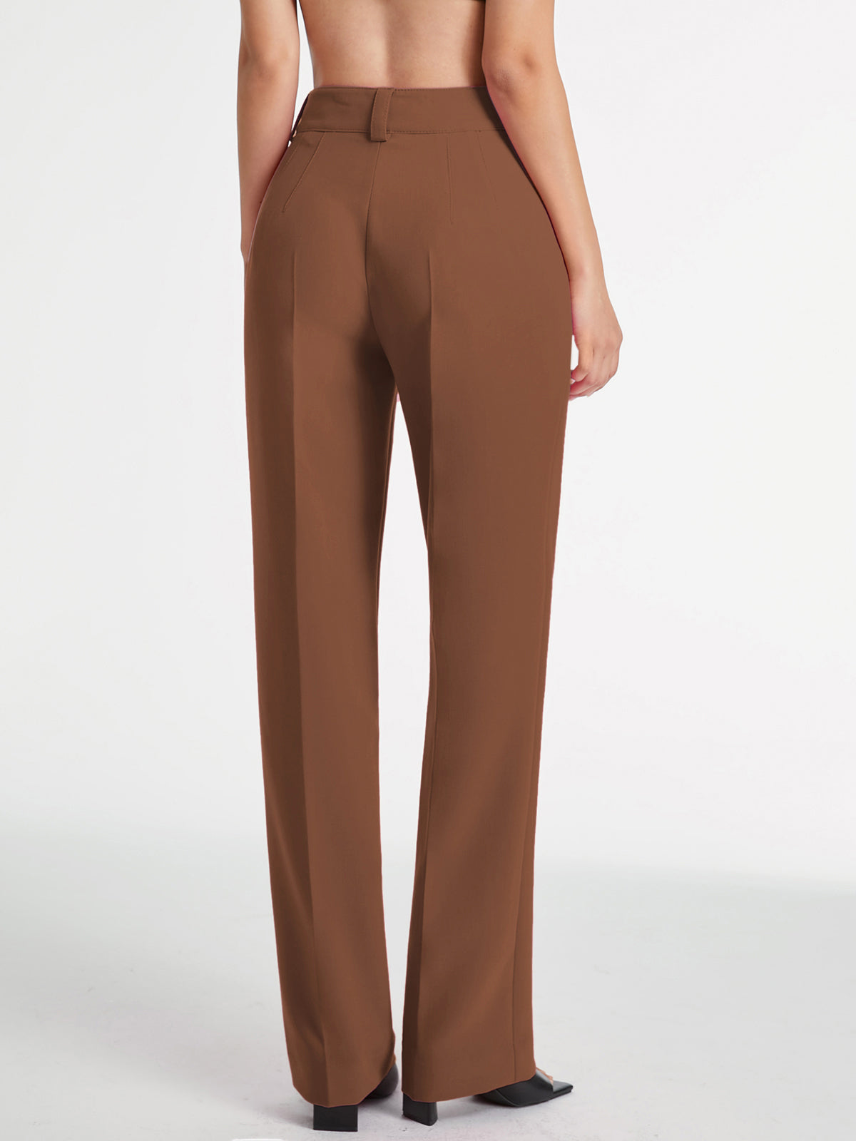 Ivyshape | Pleated Pants with High Waist