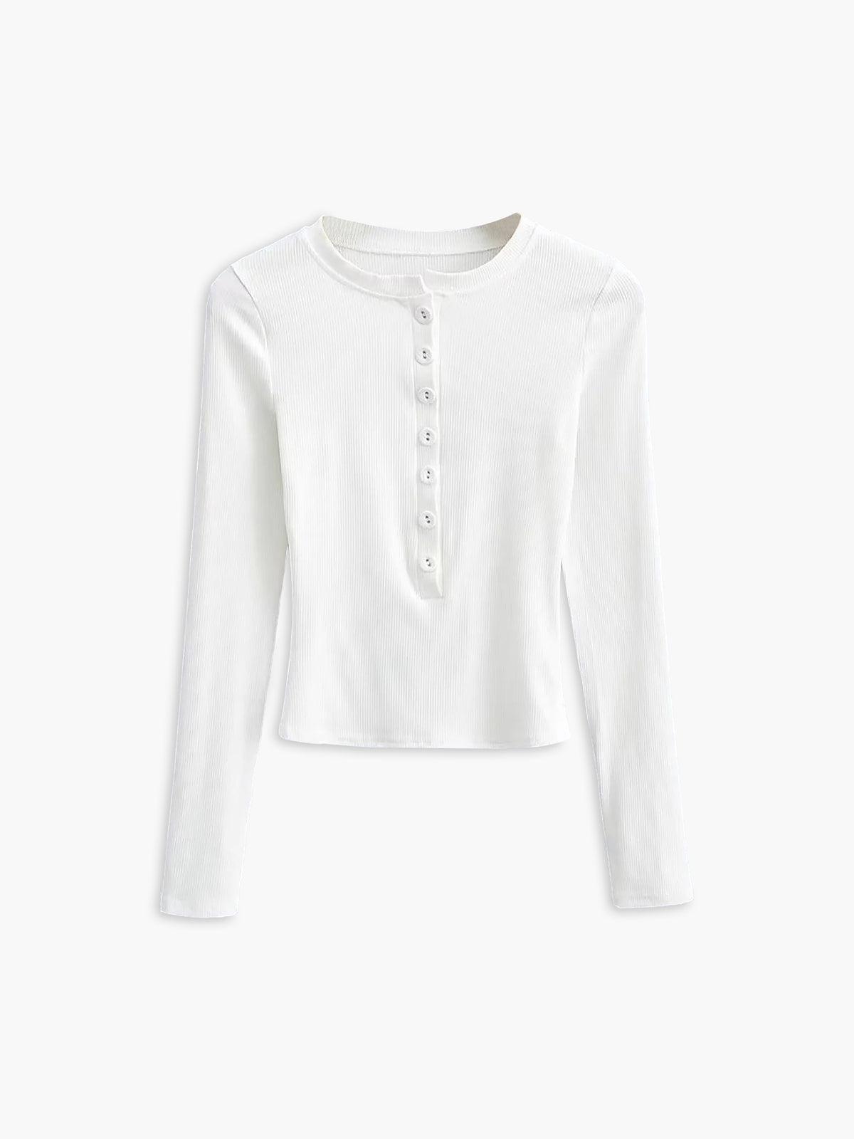 Ivyshape | Long-Sleeved Shirt with Button Closure