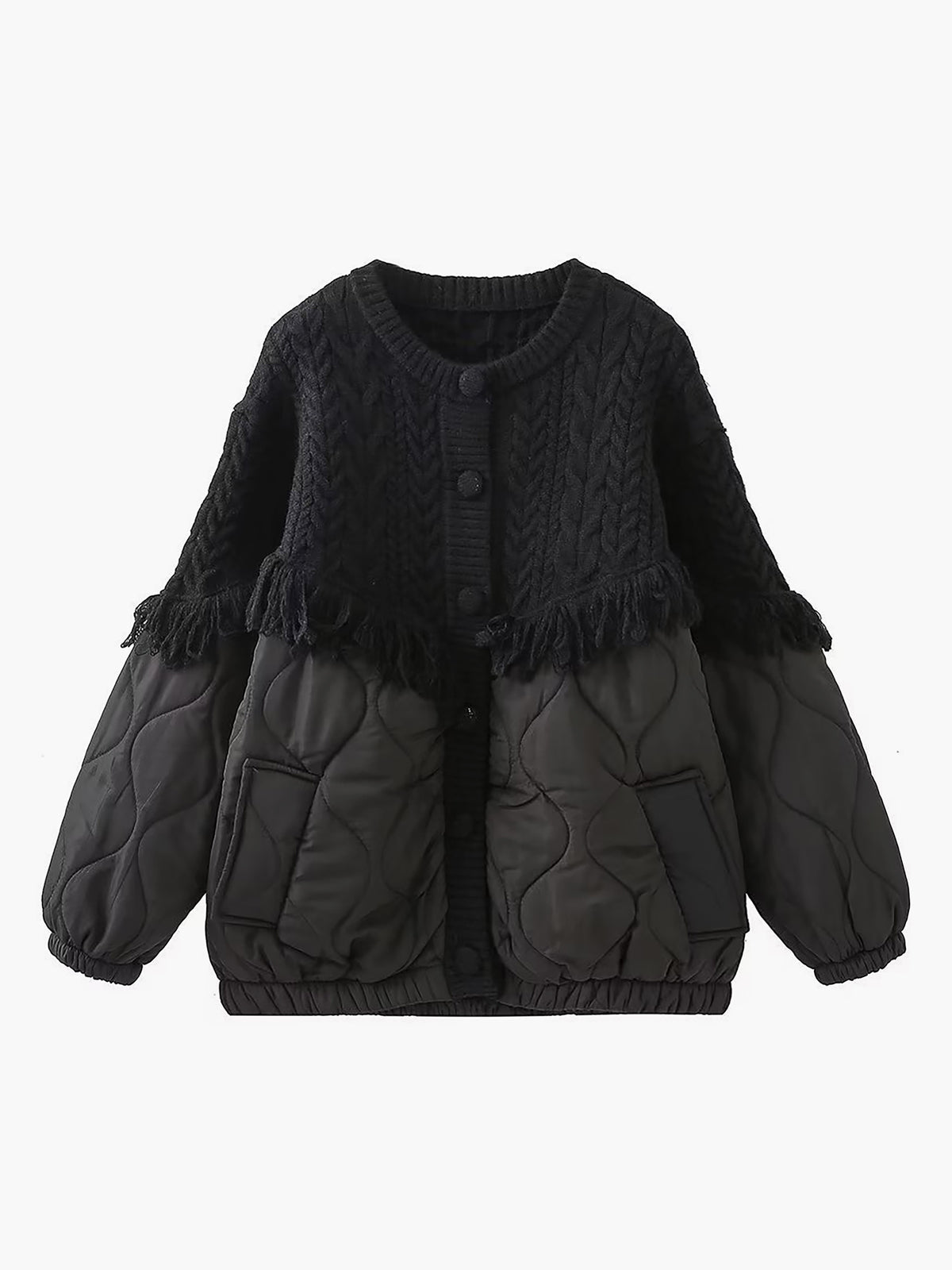 Ivyshape | Padded Patchwork Autumn Jacket for Women