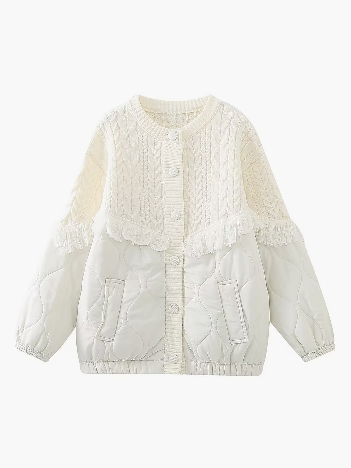 Ivyshape | Padded Patchwork Autumn Jacket for Women