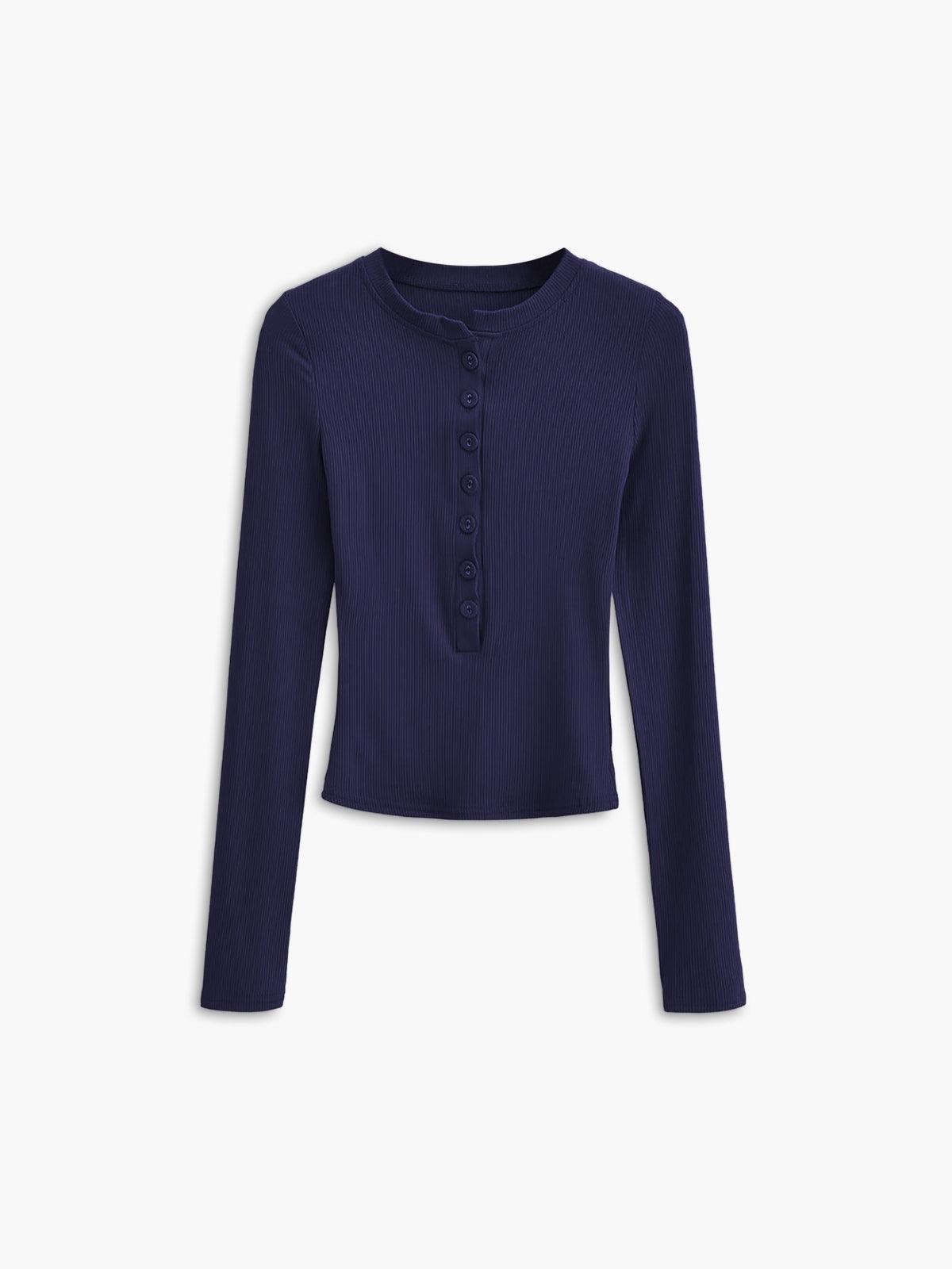 Ivyshape | Long-Sleeved Shirt with Button Closure