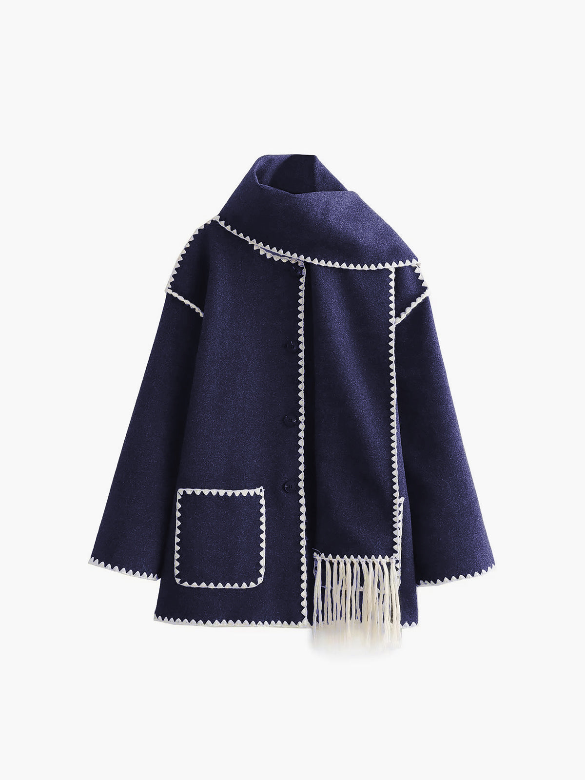 Ivyshape | Stylish Jacket With Matching Scarf