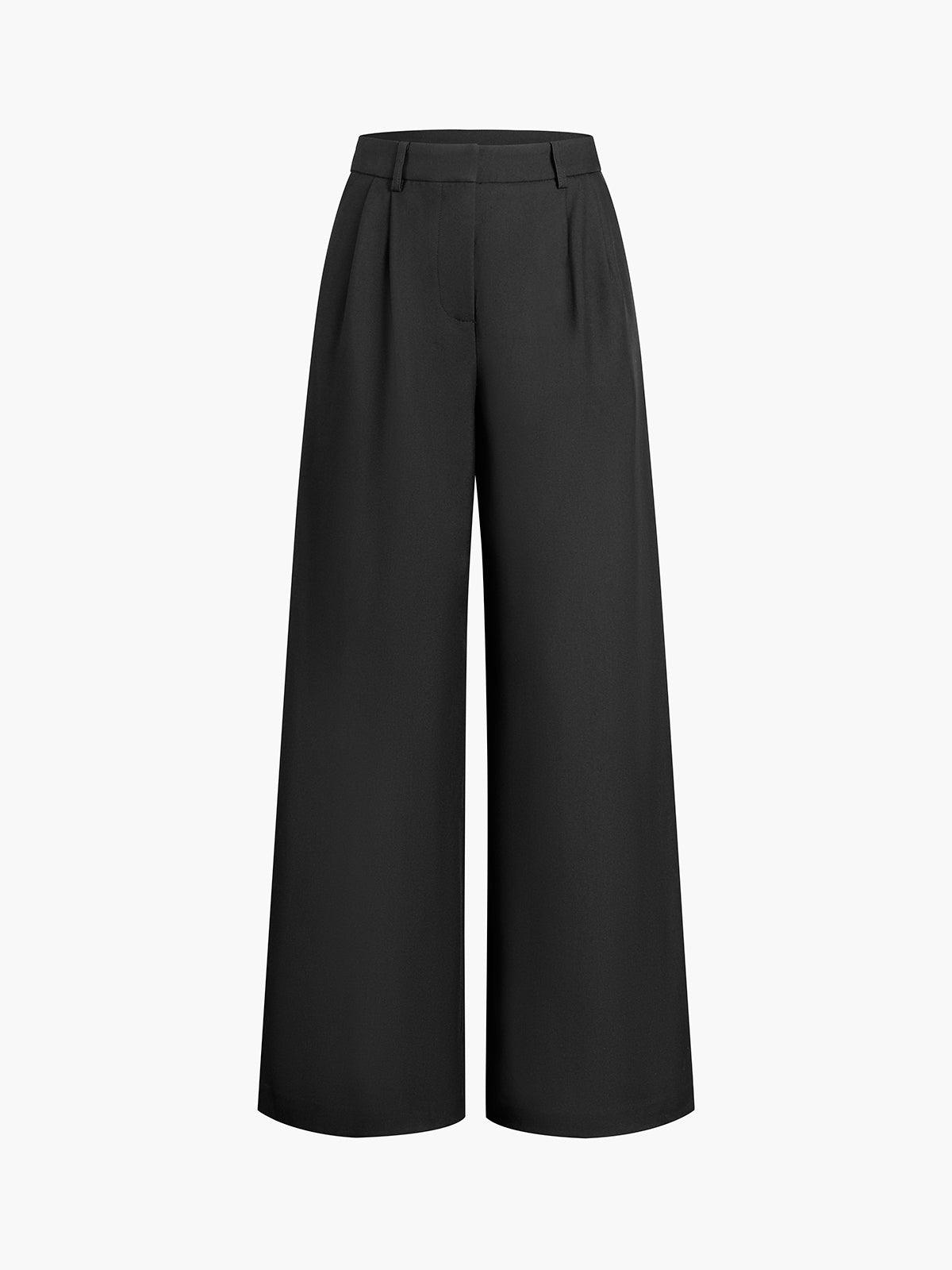 Ivyshape | Pleated, Wide Leg Trousers for Women